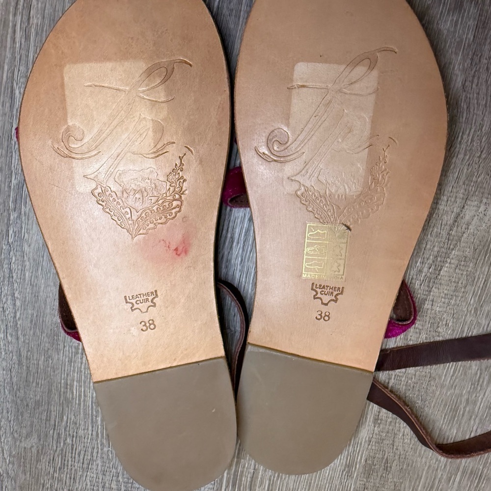 Free People Isle Of Capri Leather Sandals NWOT Size 38 - Picture 7 of 7
